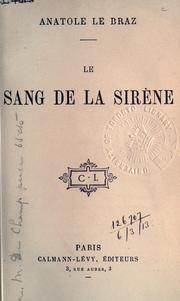 Cover of: sang de la Sirène.