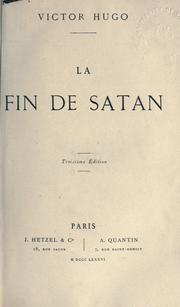 Cover of: La fin de Satan by Victor Hugo