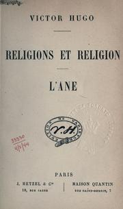 Cover of: Religions et religion. L'âne.