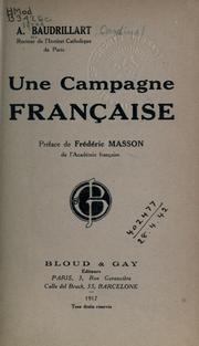 Cover of: campagne française
