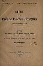 Cover of: Étude sur les plaquettes protestantes françaises parues avant 1534.