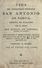 Cover of: Vida del taumaturgo portugues San Antonio de Padua