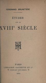 Cover of: Études sur le 18e siècle.