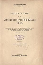 The use of color in the verse of the English romantic poets by Alice Edwards Pratt