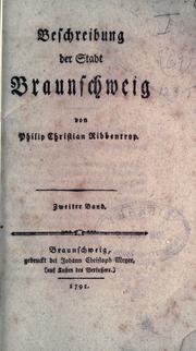 Cover of: Beschreibung der Stadt Braunschweig. by Philip Christian Ribbentrop