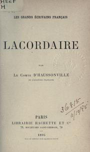 Cover of: Lacordaire.