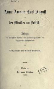 Anna Amalia, Carl August, und der Minister von Fritsch by Carl von Beaulieu-Marconnay