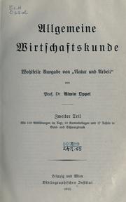 Cover of: Allgemeine wirtschaftskunde.: Wohlfeile ausgabe von "Natur und arbeit"