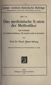 Cover of: medizinische System der Methodiker: eine Vorstudie zu Caelius Aurelianus "De morbis acutis et chronicis".