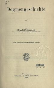 Cover of: Dogmengeschichte. by Adolf von Harnack