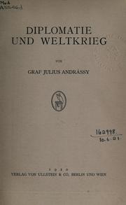 Cover of: Diplomatie und Weltkrieg.