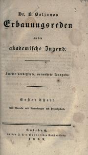 Cover of: Erbauungsreden an die akademische Jugend.