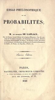 Cover of: Essai philosophique sur les probabilités.