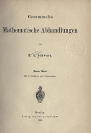 Cover of: Gesammelte mathematische abhandlungen.