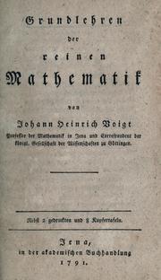 Grundlehren der reinen Mathematik by Johann Heinrich Voigt