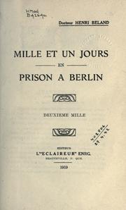 Cover of: Mille et un jours en prison à Berlin.
