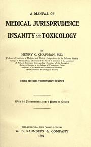 Cover of: A manual of medical jurisprudence, insanity and toxicology by Henry Cadwalader Chapman