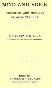 Cover of: Mind and voice: principles and methods in vocal training