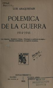 Cover of: Polémica de la guerra 1914-1915. by Luis Araquistain