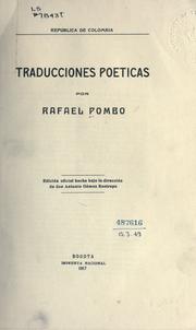Cover of: Traducciones poeticas by Rafael Pombo