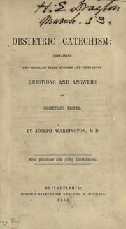 The obstetric catechism by Joseph Warrington