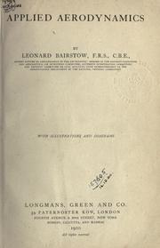 Cover of: Applied aerodynamics. by Leonard Bairstow