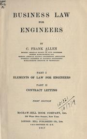 Cover of: Business law for engineers. by Calvin Francis Allen