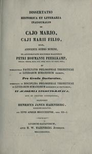 De Cajo Mario, Caji Marii filio by Henricus Janus Hazenberg