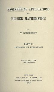 Cover of: Engineering applications of higher mathematics | Vladimir Karapetoff