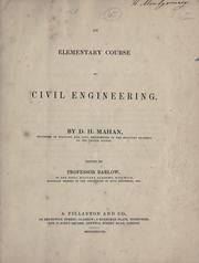 Cover of: elementary course of civil engineering.
