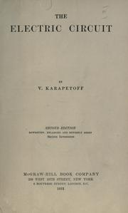 Cover of: The electric circuit. by Vladimir Karapetoff