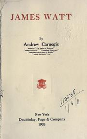 Cover of: James Watt. by Andrew Carnegie