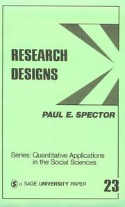 Cover of: Research designs