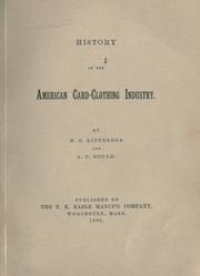 Cover of: History of the American card-clothing industry. by Henry Grattan Kittredge