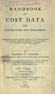 Cover of: Handbook of cost data for contractors and engineers by Halbert Powers Gillette