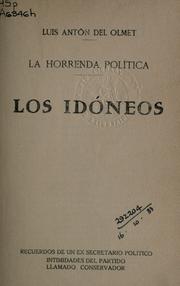 Cover of: horrenda política: Los idóneos