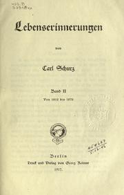 Cover of: Lebenserinnerungen. by Carl Schurz