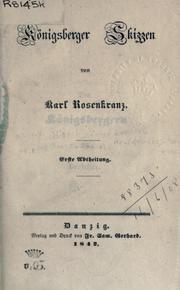 Cover of: Königsberger Skizzen. by Karl Rosenkranz