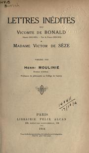 Cover of: Lettres inédites à Madame Victor de Sèze