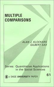 Cover of: Multiple comparisons by Alan J. Klockars