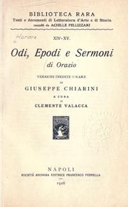 Cover of: Odi, epodi e sermoni.