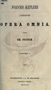 Cover of: Opera omnia. by Johannes Kepler