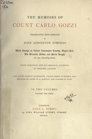 Cover of: memoirs of Count Carlo Gozzi