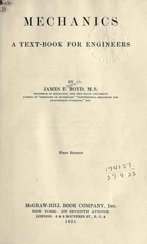 Mechanics by James Ellsworth Boyd