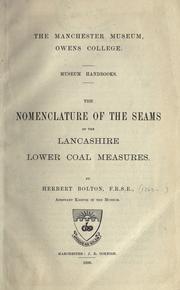 Cover of: The nomenclature of the seams of the Lancashire lower coal measures.