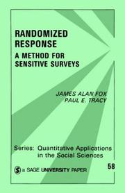 Cover of: Randomized response by James Alan Fox