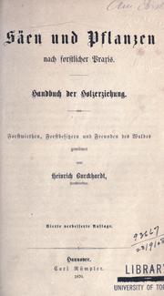 Cover of: Säen und Pflanzen nach forstlicher Praxis. by Heinrich Burckhardt
