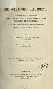 The Rothamsted experiments