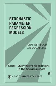 Cover of: Stochastic parameter regression models by Paul Newbold