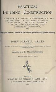 Cover of: Practical building construction by John Parnell Allen, John Parnell Allen